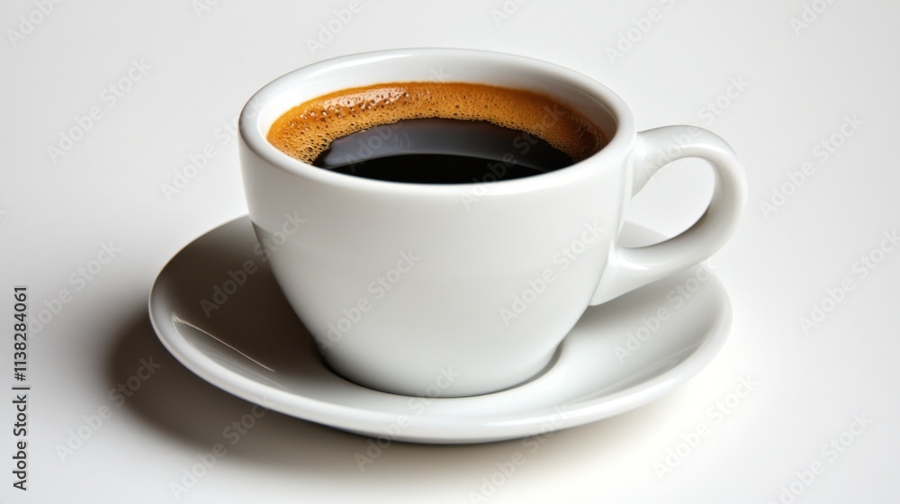 Black espresso in a simple cup with no frills, set against a monochromatic minimalist background for a refined look Black espresso in a simple cup with no frills, set against a monochromatic minimalist background for a refined look