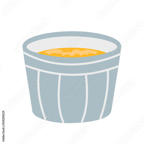 Isolated creme brulee on a white background hand drawn