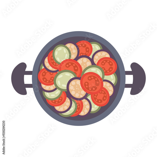 Isolated ratatouille on a white background hand drawn