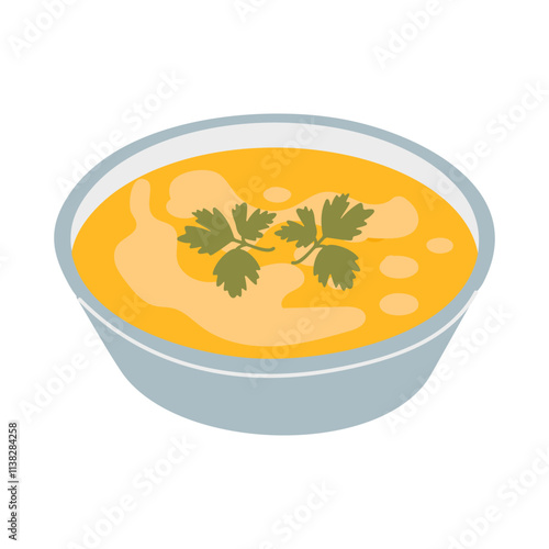 Isolated French onion soup on a white background hand drawn
