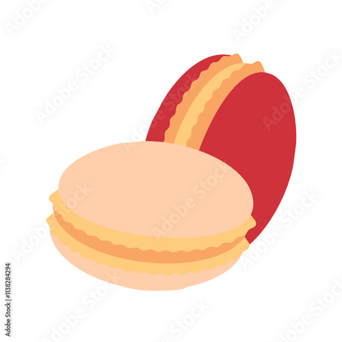 Isolated pair of macaroon on white background hand drawn
