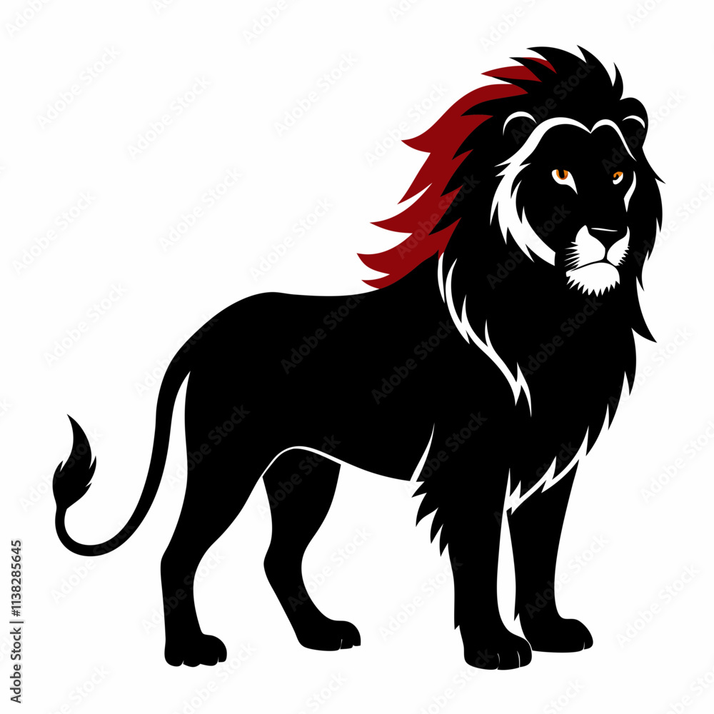 Lion silhouette ,white background Lion silhouette ,white background