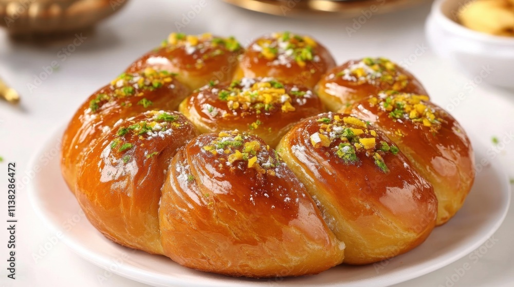 Crispy outside, soft inside: Pakistani sweet bread served on a clean surface, mouth-watering appeal Crispy outside, soft inside: Pakistani sweet bread served on a clean surface, mouth-watering appeal