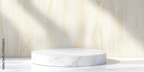 Marble Round Podium Against...
