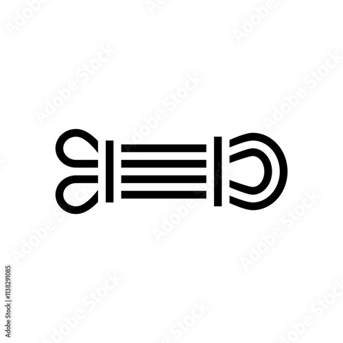 resistance band fitness tool glyph icon vector. resistance band fitness tool sign. isolated symbol illustration