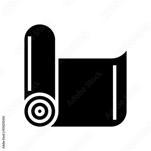 yoga mat fitness tool glyph icon vector. yoga mat fitness tool sign. isolated symbol illustration