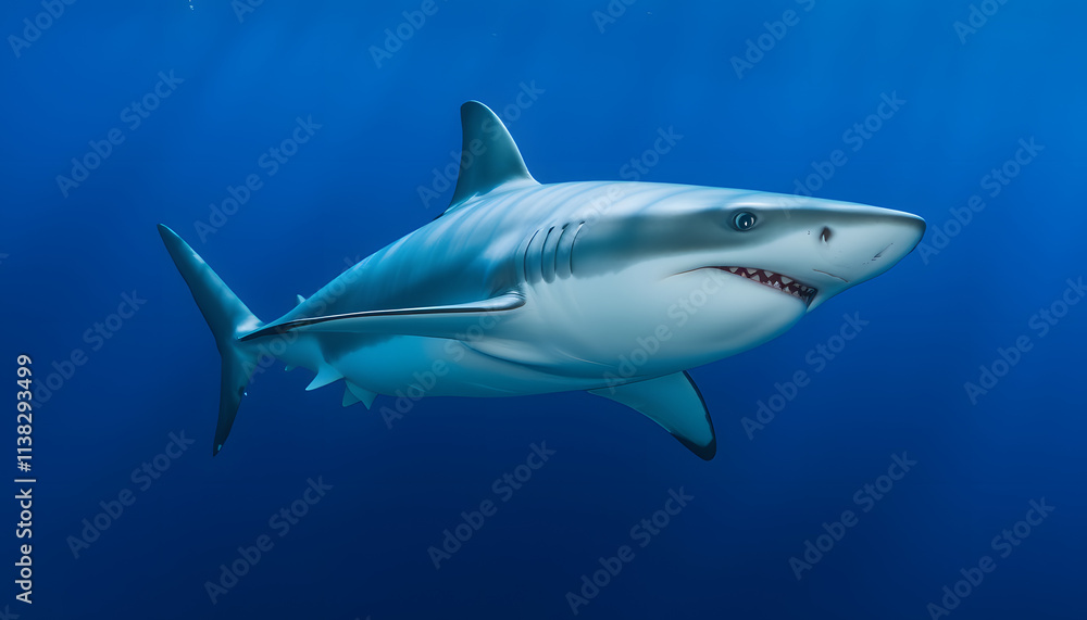 Majestic Shark Cutting Effortlessly Through Ocean Depths Majestic Shark Cutting Effortlessly Through Ocean Depths