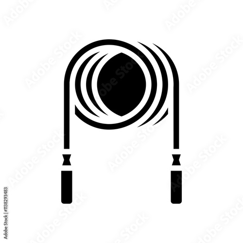 jump rope fitness tool glyph icon vector. jump rope fitness tool sign. isolated symbol illustration