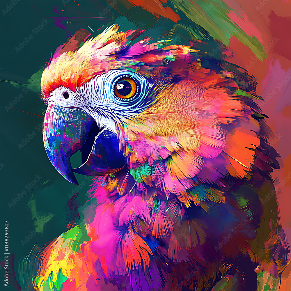 Fototapeta premium Parrot Image AI Generated for Exotic Animal Art.