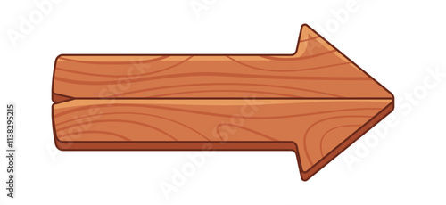 Blank wooden arrow signboard plank