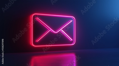 A glowing email icon, representing email marketing in a minimal digital landscape.