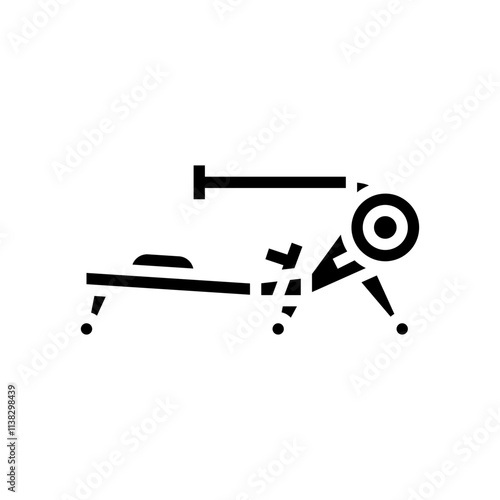rowing machine fitness tool glyph icon vector. rowing machine fitness tool sign. isolated symbol illustration