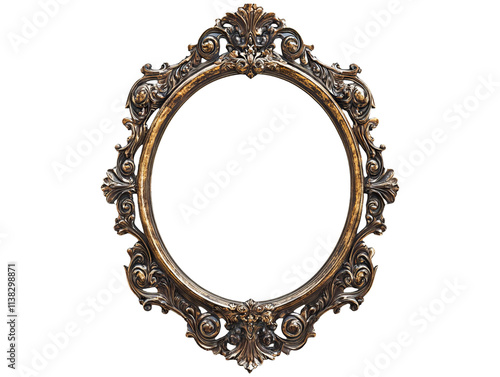 Ornate Mystical Mirror Frame Isolated on Transparent Background