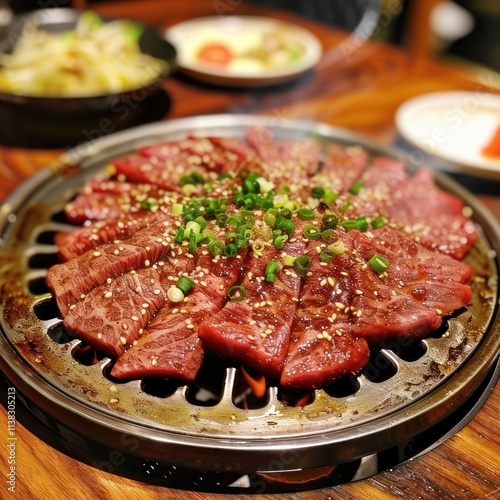 Delicious Grilled Korean BBQ Beef on a Hot Plate