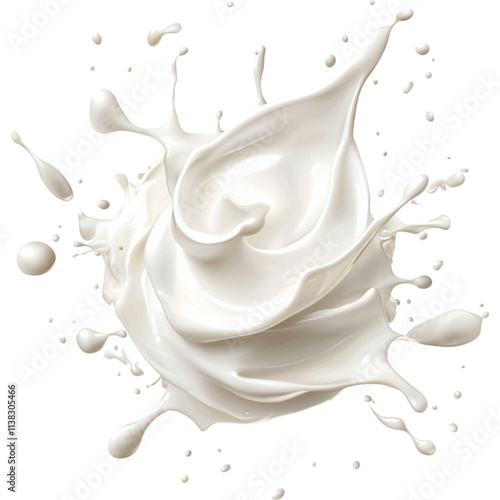 realistic splash of whipped cream creates dynamic and playful scene