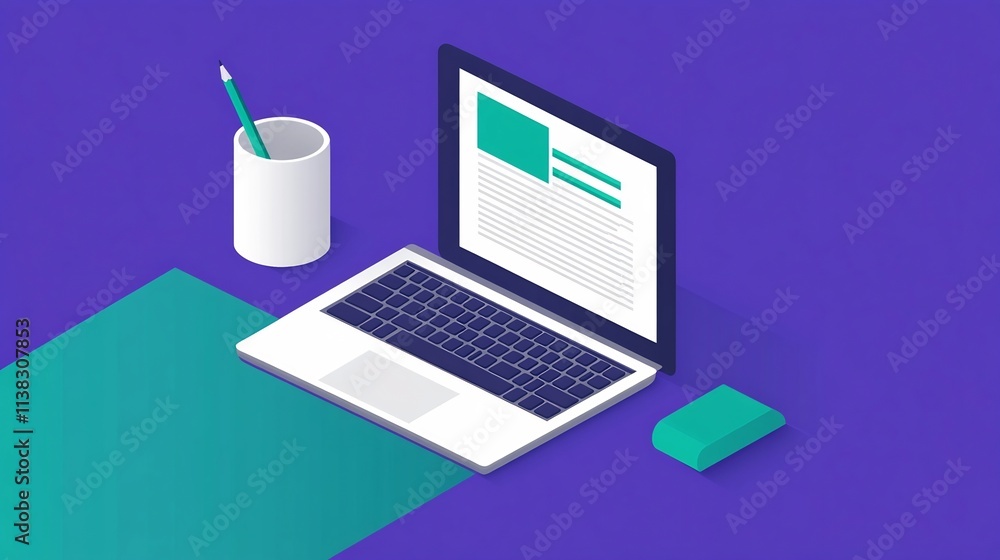 Minimalist Laptop on Desk for Financial Audit and Data Analysis Minimalist Laptop on Desk for Financial Audit and Data Analysis