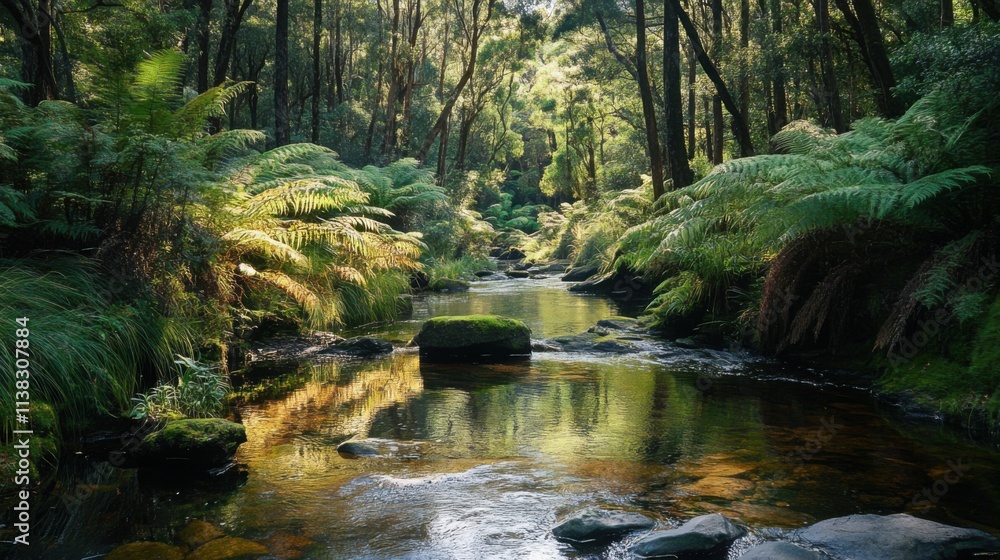 Protected national park with restored biodiversity