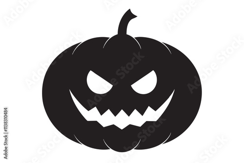 set of halloween pumpkins halloween pumpkin icons Icon illustration of a set of halloween pumpkin silhouettes of plants black and white vector illustration