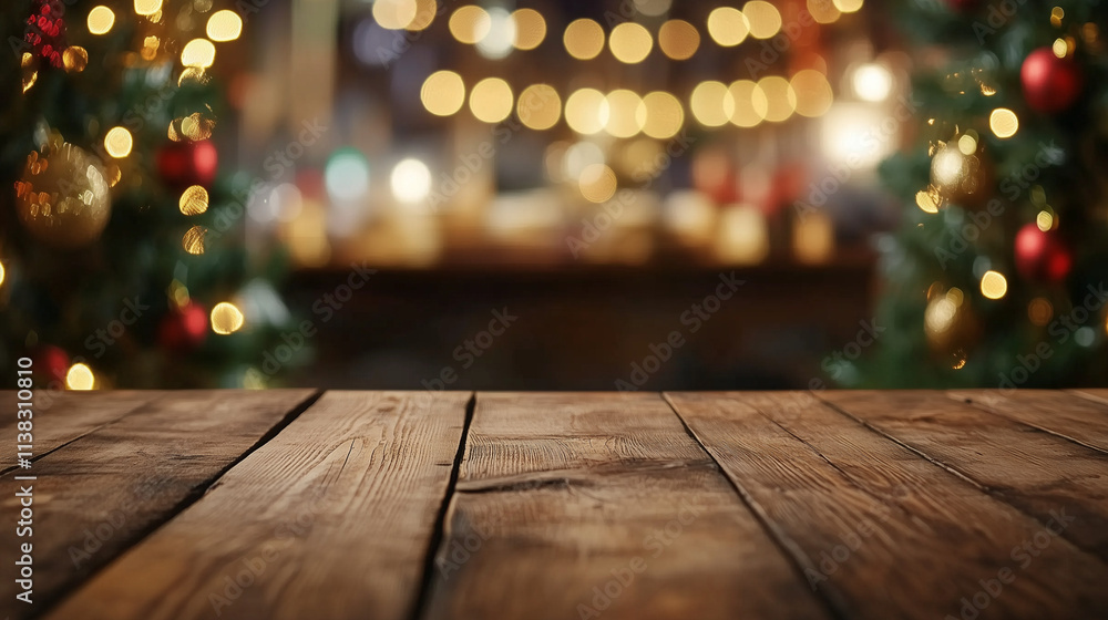 Rustic Wooden Tabletop Mockup with Blurred Festive Lights and Restaurant Background, Perfect for Holiday Product Display and Food Presentation. Rustic Wooden Tabletop Mockup with Blurred Festive Lights and Restaurant Background, Perfect for Holiday Product Display and Food Presentation.