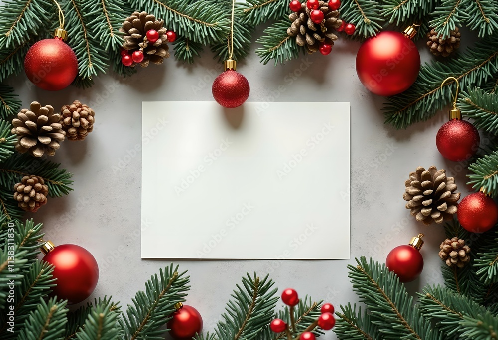 Christmas card with space for wishes Christmas card with space for wishes