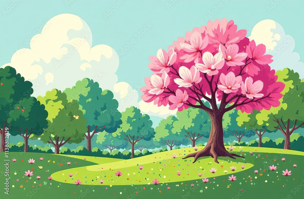 Fototapeta premium Magnolia flowers, empty space for text, Mother's Day card.