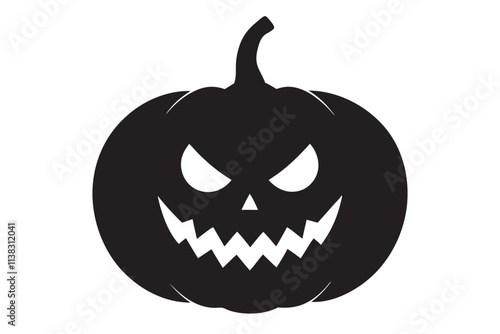 set of halloween pumpkins halloween pumpkin icons Icon illustration of a set of halloween pumpkin silhouettes of plants black and white vector illustration