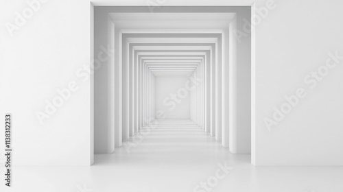 Wallpaper Mural Minimalist Digital Transformation Corridor with Geometric Lines and Symmetry Torontodigital.ca