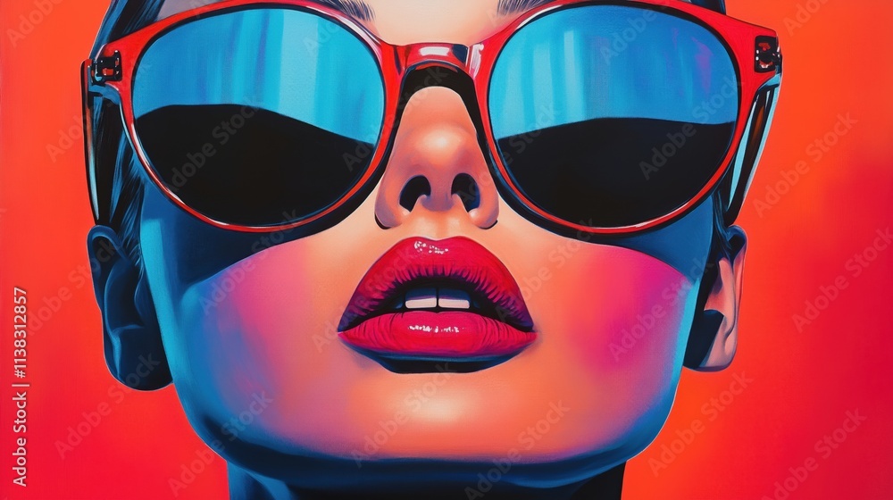 Stylish vertical pop art depiction of a fashionable character, featuring sharp lines and vibrant modern aesthetics Stylish vertical pop art depiction of a fashionable character, featuring sharp lines and vibrant modern aesthetics