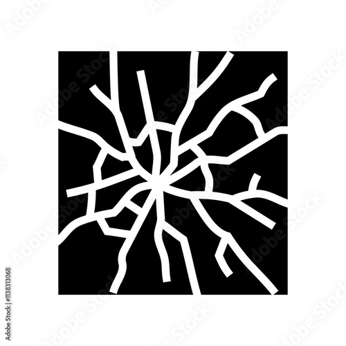 fractured glass fracture glyph icon vector. fractured glass fracture sign. isolated symbol illustration
