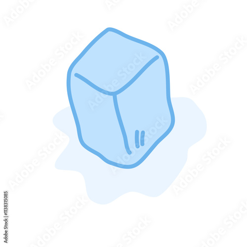 melting ice cube vector