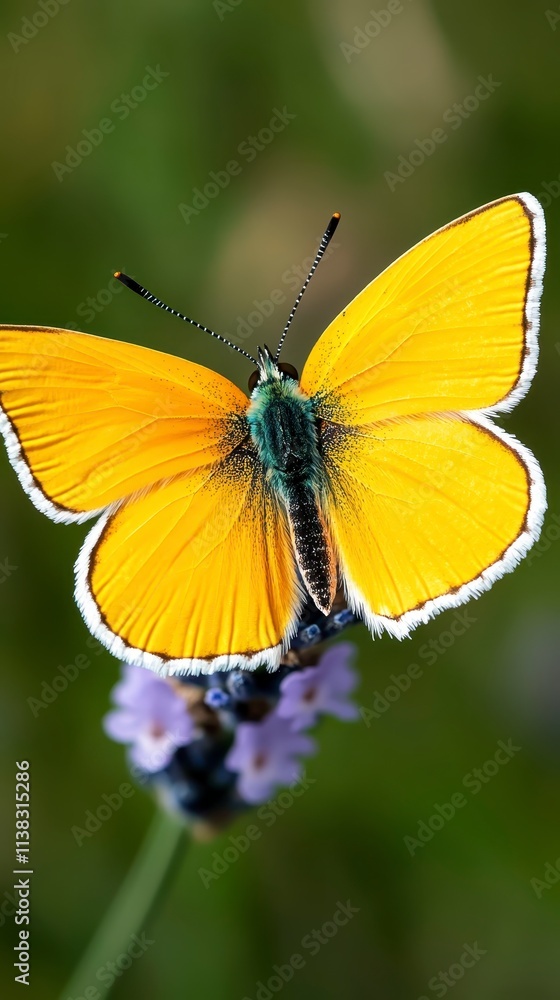 Bright Yellow Butterfly on Lavender Insect Nature Wildlife Bright Yellow Butterfly on Lavender Insect Nature Wildlife
