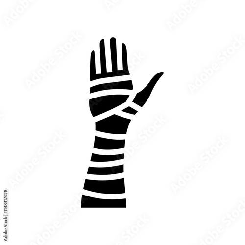cast on arm fracture glyph icon vector. cast on arm fracture sign. isolated symbol illustration