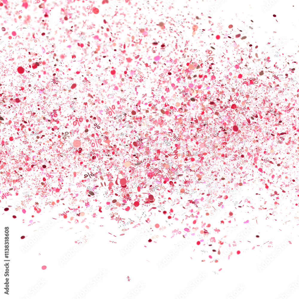 Fototapeta premium Pink Percentage Confetti Burst