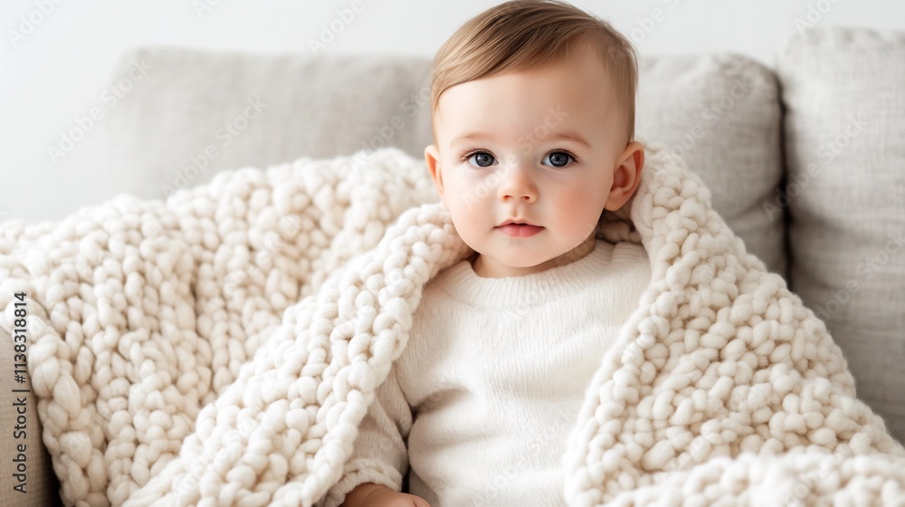 Cozy Mother Cuddling Infant on Comfortable Couch in Intimate,Loving Moment Cozy Mother Cuddling Infant on Comfortable Couch in Intimate,Loving Moment