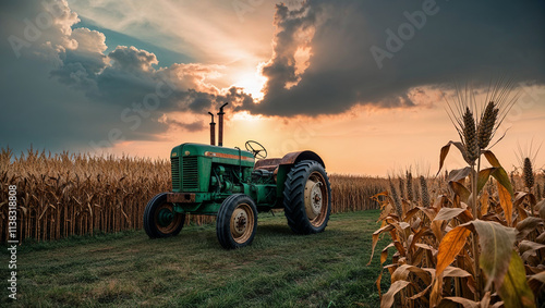 tractor in the field