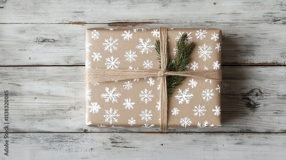 Rustic Woodgrain Texture with Faded White Snowflakes for Eco-Friendly Holiday Gift Wrapping Rustic Woodgrain Texture with Faded White Snowflakes for Eco-Friendly Holiday Gift Wrapping