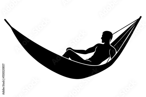 Hammock vector silhouette illustration.