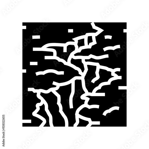 fractured earth fracture glyph icon vector. fractured earth fracture sign. isolated symbol illustration