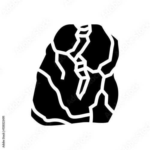 splitting rock fracture glyph icon vector. splitting rock fracture sign. isolated symbol illustration