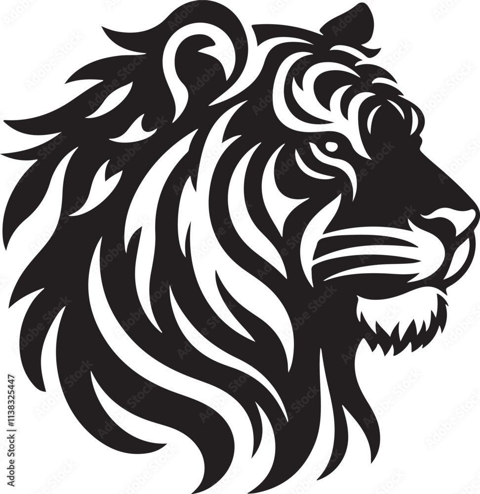Fototapeta premium Royal Bengal tiger head label vector image