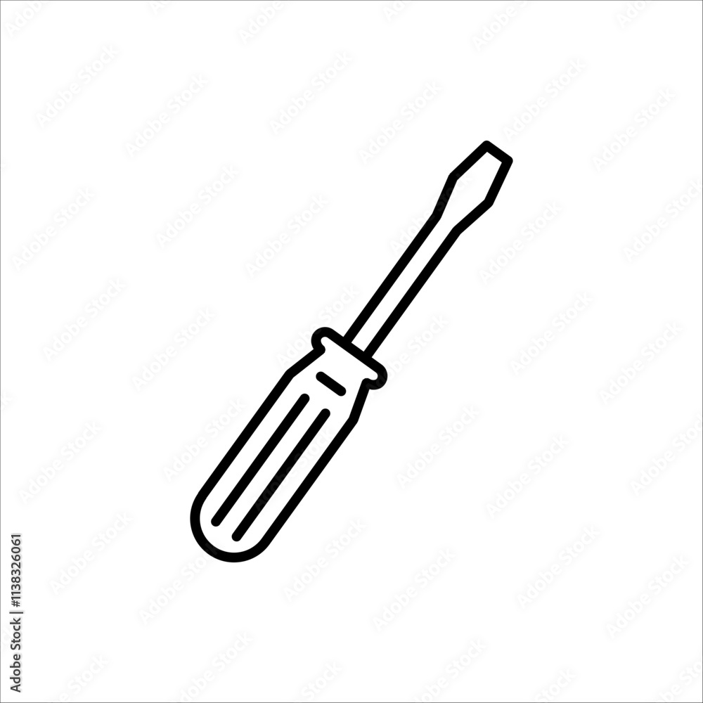 screwdriver icon. Vector illustration for apps and web design. Isolated on white background. screwdriver icon. Vector illustration for apps and web design. Isolated on white background.