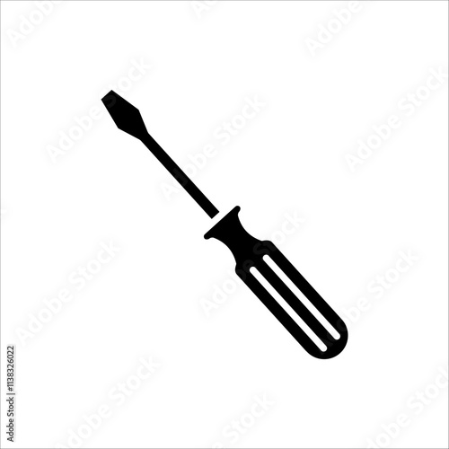 screwdriver icon. Vector illustration for apps and web design. Isolated on white background.