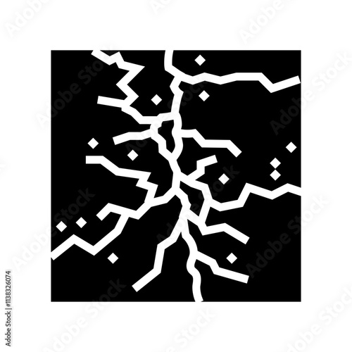 crack in ice fracture glyph icon vector. crack in ice fracture sign. isolated symbol illustration
