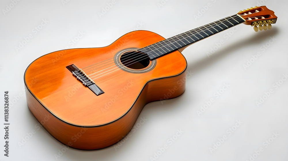 Fototapeta premium A full view of a Spanish acoustic guitar.