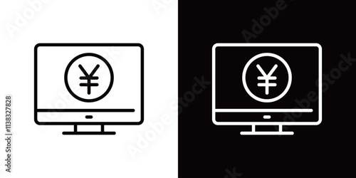 日本円のシンプルなラインアイコン