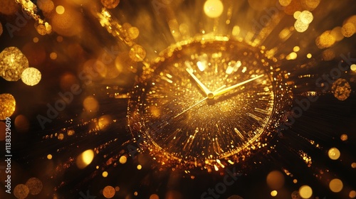 Golden Hour: A Luxurious Timepiece Shimmering with Festive Lights