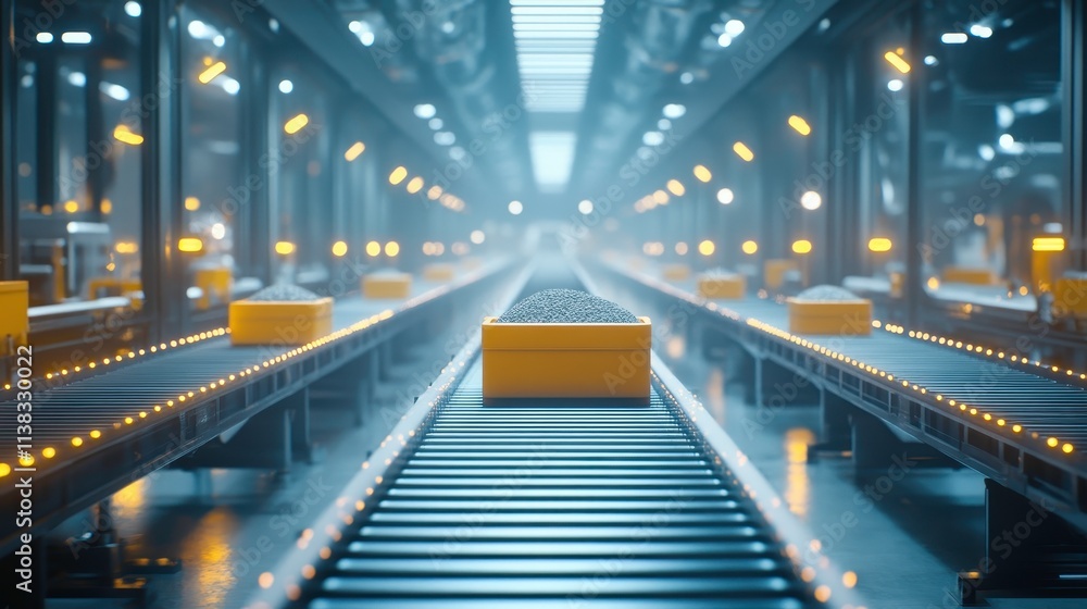 Modern Conveyor System in a High-Tech Factory Modern Conveyor System in a High-Tech Factory