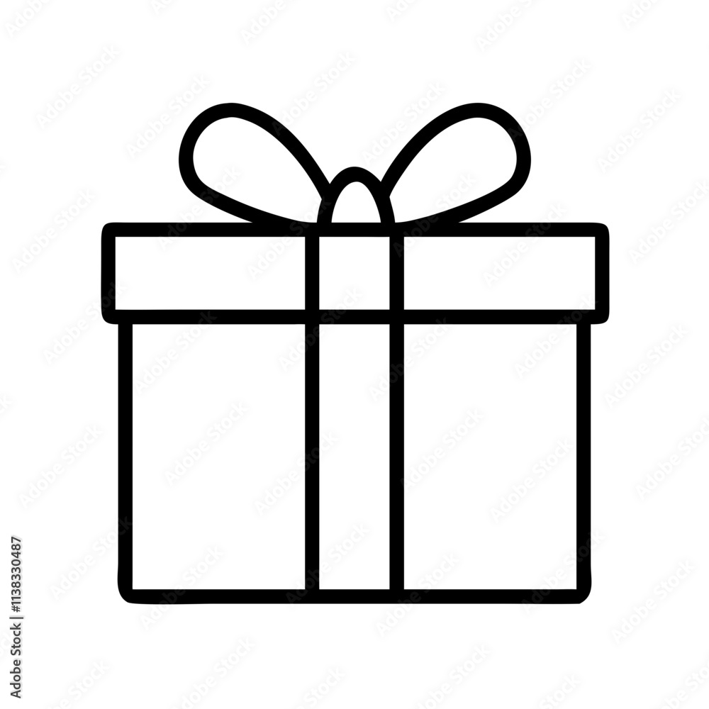 gift box with ribbon icon, boxing day line art, boxing icon - simple black line art icon of gift box with ribbon, for boxing day celebrations. boxing vector art. gift box with ribbon icon, boxing day line art, boxing icon - simple black line art icon of gift box with ribbon, for boxing day celebrations. boxing vector art.