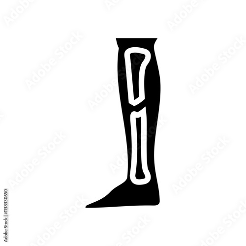 broken leg fracture injury glyph icon vector. broken leg fracture injury sign. isolated symbol illustration