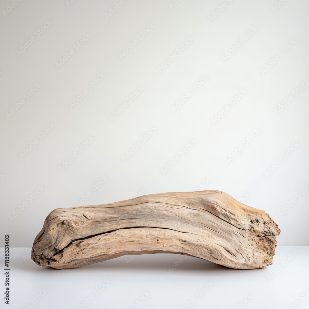 A smooth, weathered piece of driftwood rests on a clean surface, showcasing natural textures and earthy colors against a minimalist background. A smooth, weathered piece of driftwood rests on a clean surface, showcasing natural textures and earthy colors against a minimalist background.